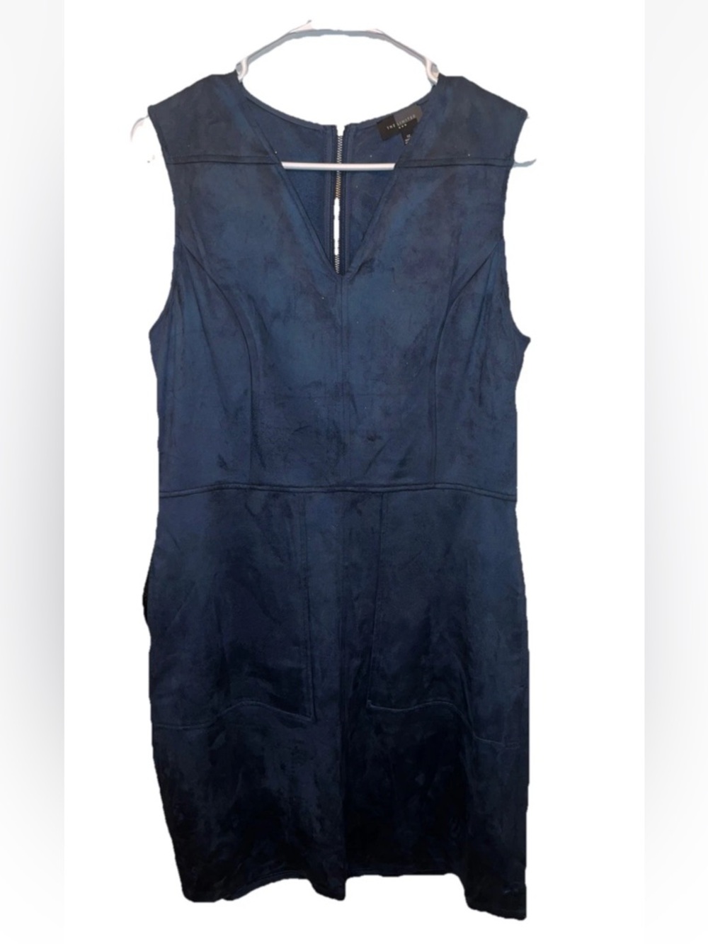 The Limited A-Line Vegan Suede Blue Dress Size 12 Knee Length Sleeveless NWT